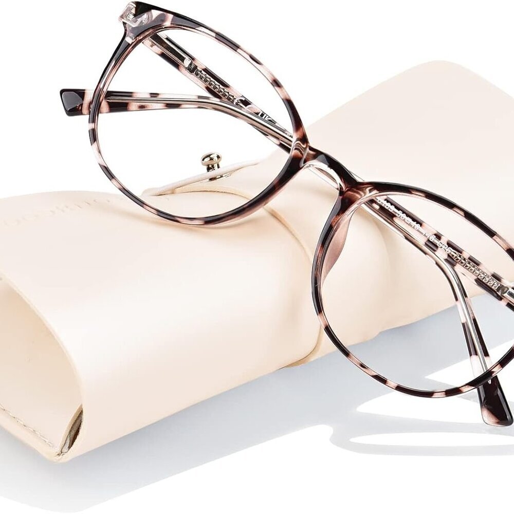 Blue Light Blocking Glasses Women Men Computer Eyeglasses,TR90 Fashion Round Tra